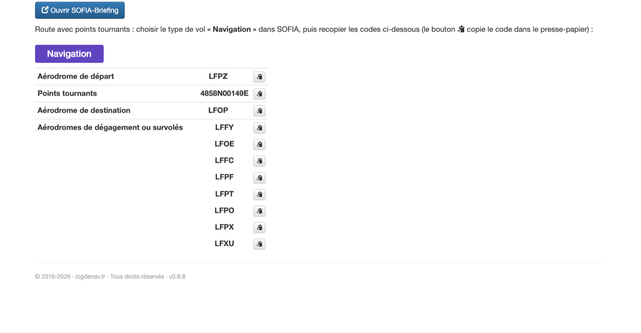 Les codes de la route prêts pour SOFIA-Briefing